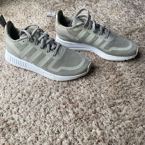 Adidas Kids Green and Gray Sneakers